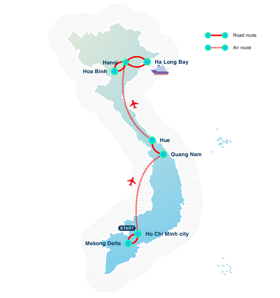 Premium Vietnam Discovery route map