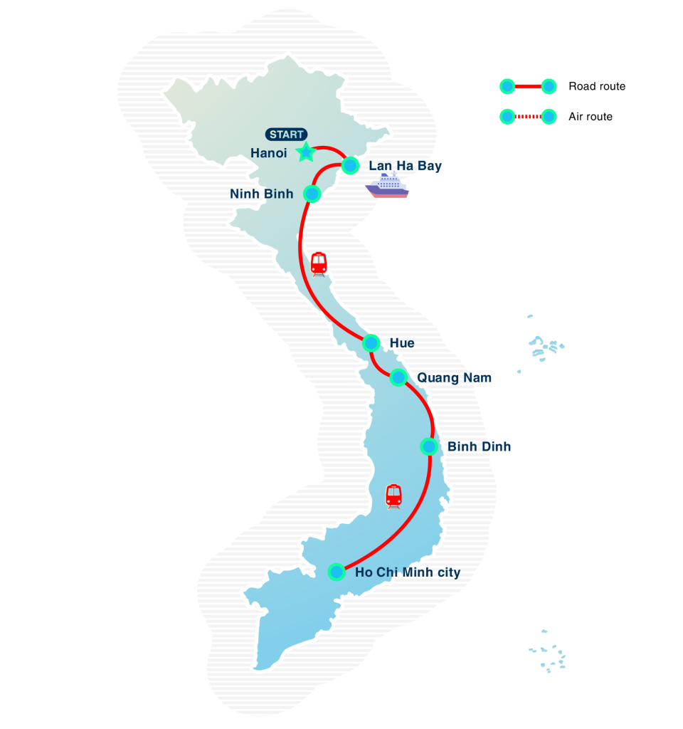 Vietnam Heritage Trail route map